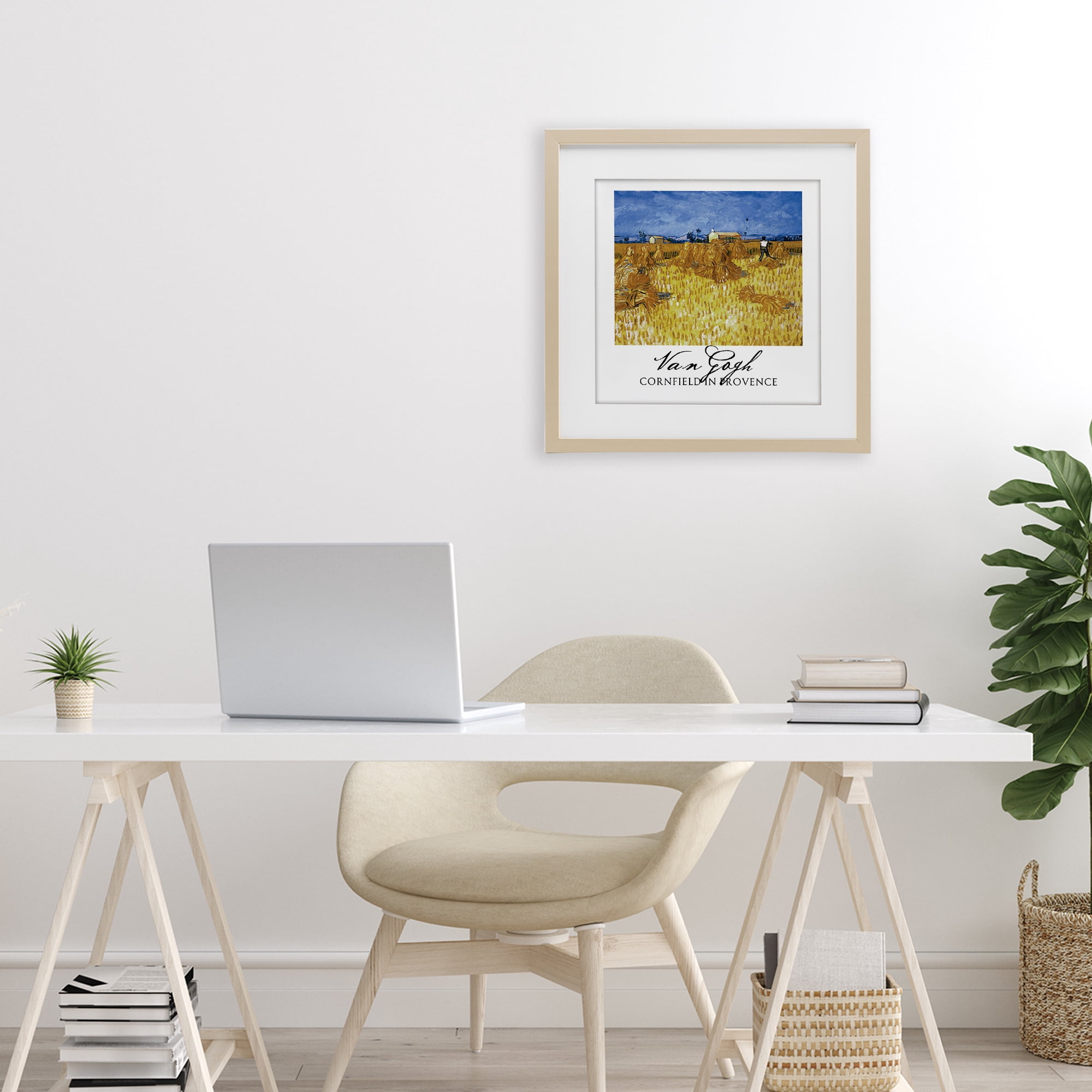 Stupell Industries Van Gogh Cornfield Provence Birch Framed Print Under Glass, design by Vintage Hustle