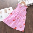 thumbnail image 2 of XASZHN Robe d'Été Décontractée pour Enfants Robe d'Été pour Filles Robe Décontractée de Princesse Sans Manches à Imprimé Floral Robe de Plage en Coton pour Enfants Rose 1-2 Ans Robes d'Été Décontractées pour Filles, 2 of 3