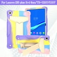 thumbnail image 2 of for Lenovo Tab M10 Plus (3rd Gen) 2022 10.6 inch TB-125F/TB-128F Tablet Case, Silicone Hard Back Kids Friendly Cover Built in Stand Shockproof Heavy Duty Protection for M10 Plus 3rd,Rainbow Purple, 2 of 4