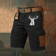 thumbnail image 1 of Casual Cargo Shorts for Daily Wear Breathable Outdoor Work Short Pants with Multiple Pockets and Western Style Print, 1 of 3