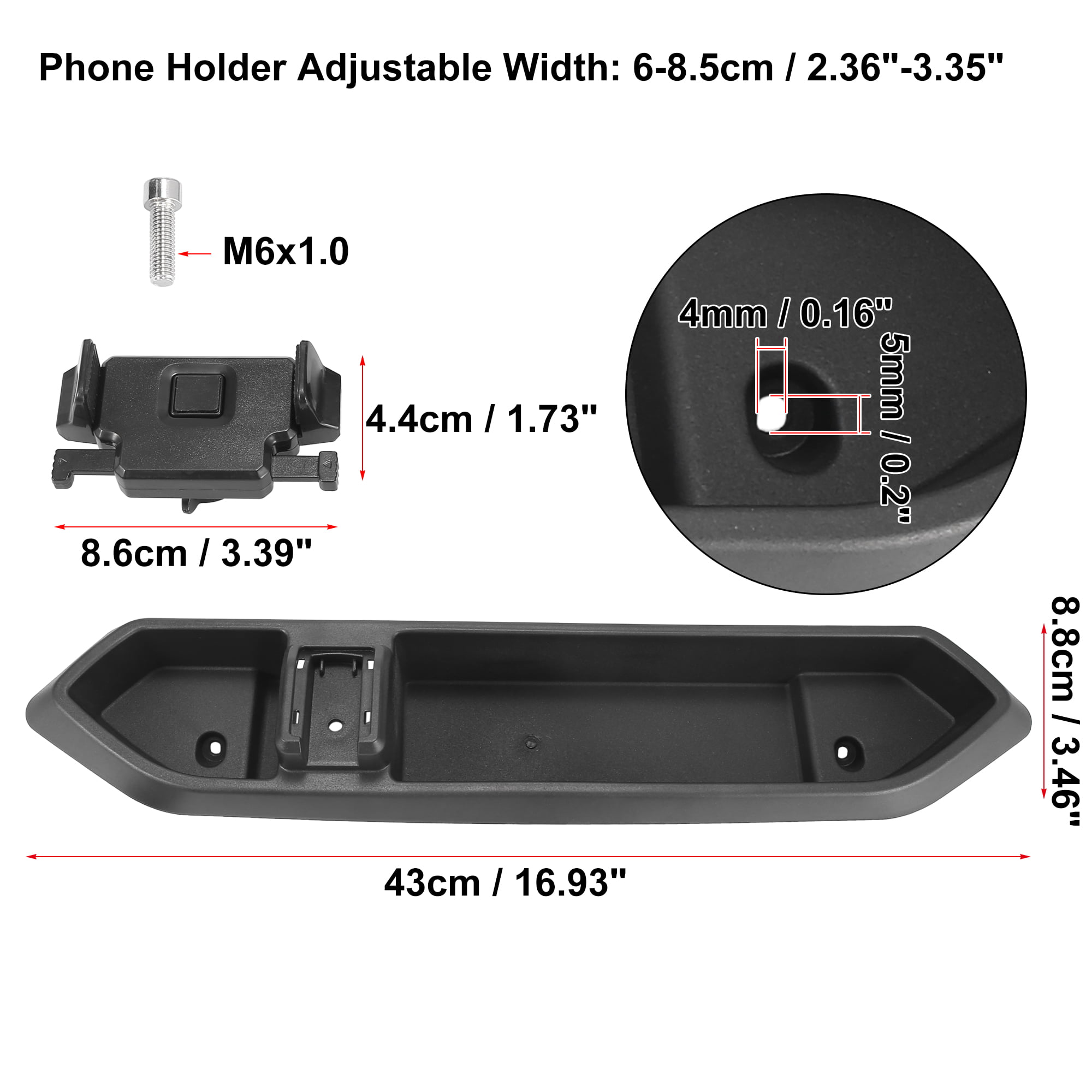 Multi-Function Mobile Phone Mount Holder Set with Storage Box for Jeep  Wrangler 2018-2021