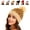 Gold, variant on Women Sequin Knitted Beanie Hat, Winter Knitted Cable Skull Cap with Shiny Bling & Removable Faux Fur Pom-Pom, Pink