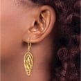 thumbnail image 3 of 14K Yellow Gold Polished Oval Twisted Dangle Leverback Earrings (Width 12.5) (Length 47.7) - Jbsp, 3 of 5