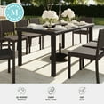 thumbnail image 5 of Martha Stewart 71" Indoor-Outdoor Patio Table with Engineered Wood Top in Brown Rattan Wicker, 5 of 12