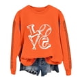 thumbnail image 4 of Holzkary Baseball Sweatshirt for Womens 2025 Spring Baseball Print Loose Casual Top Hoodie Long Sleeve Comfy Baseball Shirts Softball Crewneck Graphic Pullover Top 2025 Fall Sweatshirts Orange Xl, 4 of 4