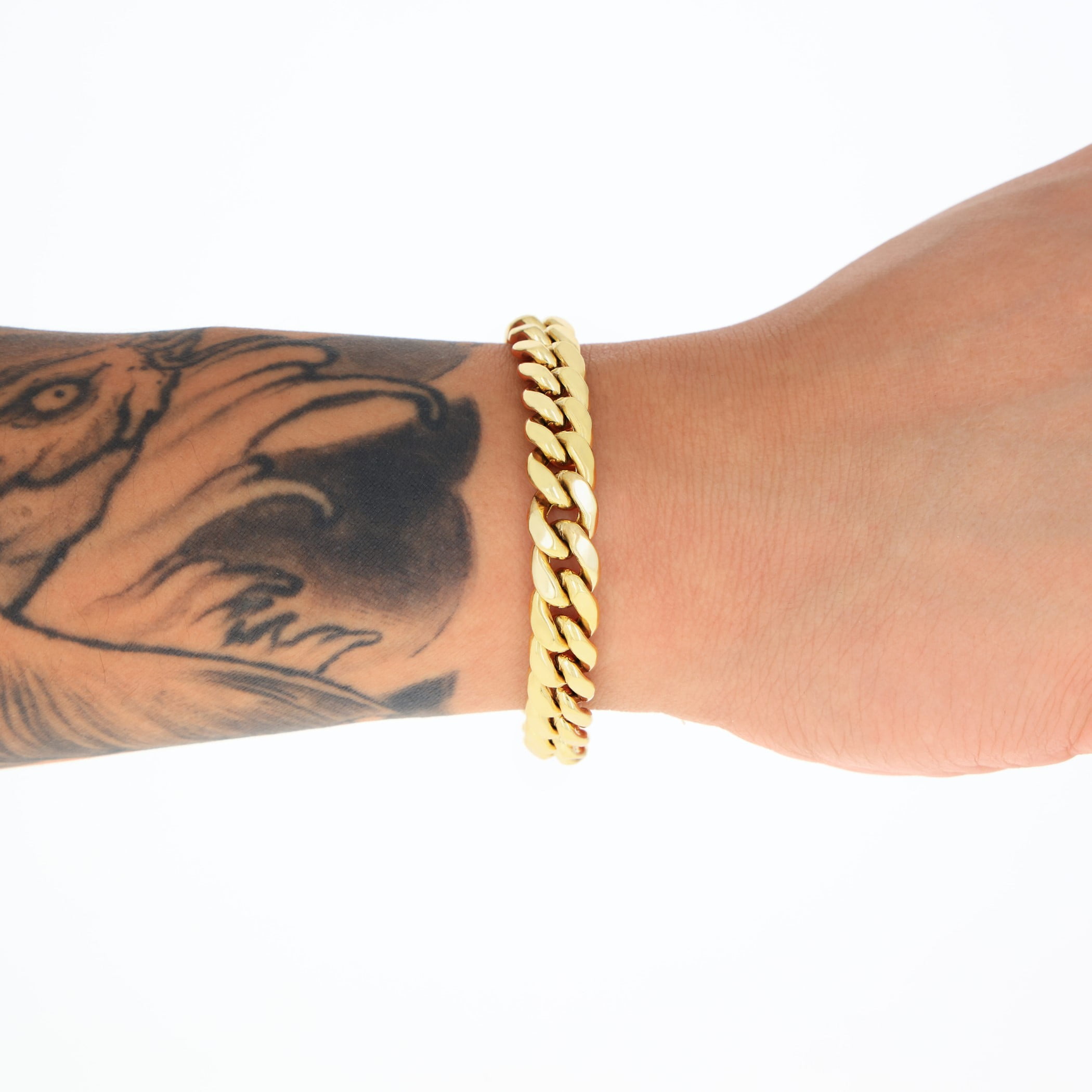 Nuragold 14k Real Yellow Gold Miami Cuban Link 9mm Chain Bracelet (7"-9") Italian Jewelry for Men