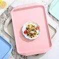 thumbnail image 4 of Tucknest Rectangular Serving Tray, 17.12x11.18 Inch Plastic Food Tray for Party, Lightweight Beige Serving Platter for Indoor Use, White, 4 of 7