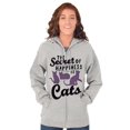 thumbnail image 3 of Crazy Cat Lady Secret of Happiness Zip Hoodie Sweatshirt Women Brisco Brands L, 3 of 6