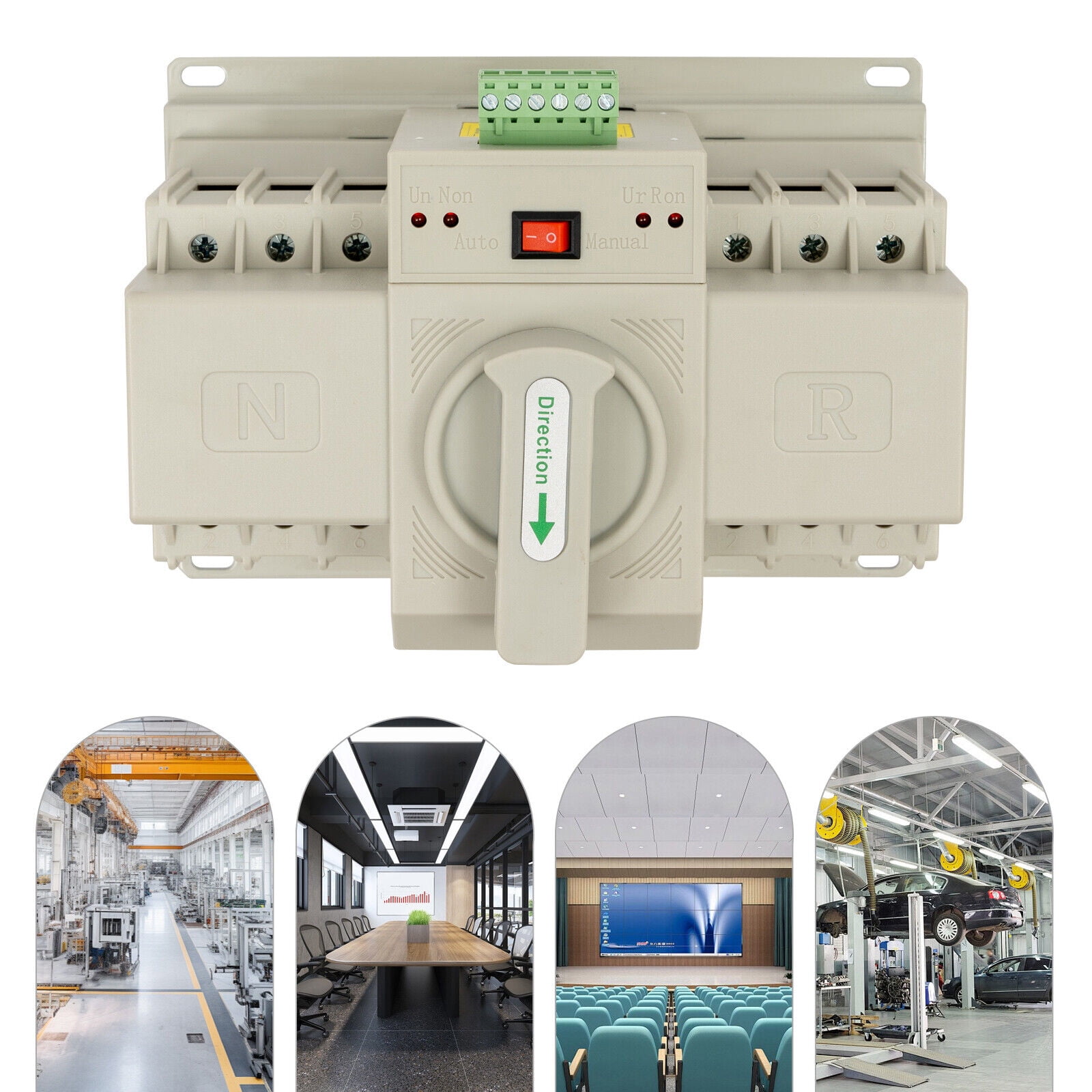63A 110V Dual Power Transfer Switch - Automatic Backup Power Changeover w/Copper Contacts, 2s Conversion for Home/Commercial Use