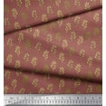thumbnail image 2 of Soimoi Brown Polyester Crepe Fabric Leaves Print Fabric by the Yard 42 Inch Wide, 2 of 3