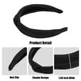thumbnail image 4 of Unique Bargains Textured Cotton Knot Headband Soft Hairband for Women 1.3 Inch Wide 1 Pcs Black, 4 of 7
