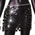 thumbnail image 5 of EDFBUYKRS Female Skirts Sequin Skirt Midi Length Women's Fashion Punk Style Street Style Beaded Holiday Party Skirt, 5 of 6