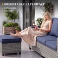 thumbnail image 6 of UDPATIO Patio Furniture Set, 5 Pieces Wicker Outdoor Couch with Chairs, Ottomans and Thick Cushions for Backyard, Blue, 6 of 8