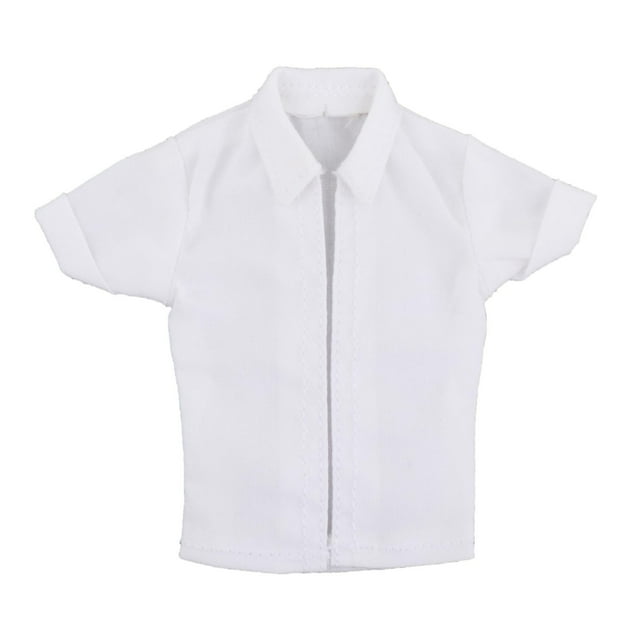 segolike Costume Chemise à Manches Courtes pour Homme 1/12 Vêtements de Poupée Faits à la Main pour Poupée de 6 Pouces Modèle Blanc