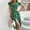 Green, variant on MORTTIC Women's Floral Print Square Neck Short Sleeve A-Line Midi with Button Detail Slit Boho Summer Dress Red,S