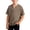 Brown, variant on NORO ARK Boys Waffle Knit V-Neck T-Shirt Soft Short Sleeve Casual Top For Kids Khaki Size 4T