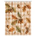 thumbnail image 6 of Thanksgiving Bathroom Shower Curtains with 12 Hooks Polyester Waterproof Shower Curtain for Stalls and Bathtubs Fall Farmhouse Leaves Cones Orange Plaid Decorative Bathroom Curtain 36x72 Inches, 6 of 8