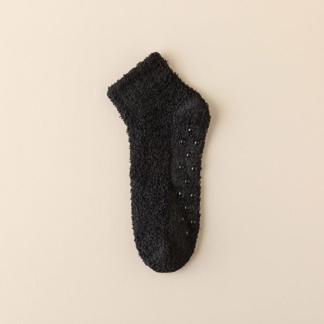 Socks Solid Color Coral Velvet Adhesive Socks For Children. Winter Plush Thickened Warm And Non Slip Floor Socks Sports Socks