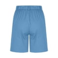 thumbnail image 6 of UVEASISHA Womens Golf Shorts Loose Fit Bermuda Shorts Flap Front Chino Shorts Dressy Casual Work Shorts with Pockets Pantalones de verano para mujer Light Blue M, 6 of 7