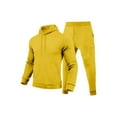 thumbnail image 4 of Tdoqot Mens Sweatsuits 2 PC- Casual Loose Fit Long Sleeve Drawstring Hoodie and Cargo Sweatpants Sets Yellow Size XL, 4 of 5