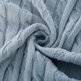 thumbnail image 2 of PiccoCasa Cotton Cable Knit Throw Blanket for Couch, 60x78 inch, Pale Blue, 2 of 7