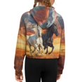 thumbnail image 6 of Chaqlin Sun Running Horse Print Youth Zip Up Sweatshirt with Pocket Quarter Zip Up Design Lightweight Athletic Wear Soft Casual Pullover Top Size 13-14, 6 of 7
