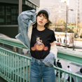 thumbnail image 2 of Women's Halloween T-Shirt Ghost Eating Ice Cream Graphic Cozy Cute Short Sleeve Cotton Tee Halloween Novelty Tee Top, 2 of 8