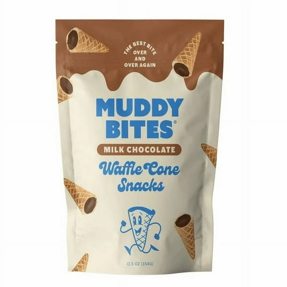 Muddy Bites Milk Chocolate Waffle Cones, 12.5 Ounce