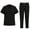 Black#women scrub sets, variant on Women Quick Dry Nurse Uniforms Sets V-Neck Top Elastic Drawstring Straight Leg Pants Medical Uniforms Set with Pockets Black,S