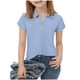 thumbnail image 3 of Top de Manga Corta para Niños Rayas Botón Arriba Camiseta Casual Suéter Algodón Mezcla Blusa Medio a Grande Verano, 3 of 7