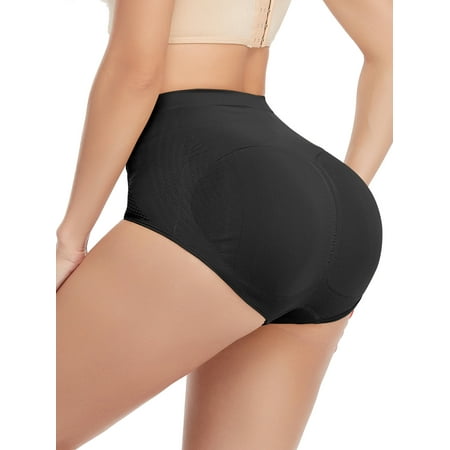FITVALEN Butt Lifter Shapewear Panty for Women with Built in Removable Padded Underwear Seamless Booty Control Panties Body Shaper Brief