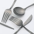 thumbnail image 3 of Unique Bargains Stainless Steel Flatware Set Black 24 Pcs, 3 of 6