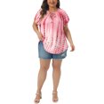thumbnail image 2 of Trendy and Comfortable Plus Size Tie Dye Short Sleeve T-shirt for Women 4X Pink, 2 of 6