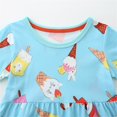 thumbnail image 5 of Cethrio Kids Girls Dresses, Printed Short Sleeve Casual Cotton Summer Dresses Light Blue Size 6 T, 5 of 6