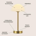 thumbnail image 3 of JONATHAN Y Xavier 12.5" Modern Minimalist Iron Rechargeable Integrated Portable LED Table Lamp, Brass Gold/White, JYL7109C, 3 of 6
