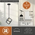 thumbnail image 4 of Deering LED Compatible Matte Black and Gold Satin Brass Contemporary Mini Pendant Ceiling Light, 4 of 12