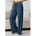 thumbnail image 5 of PRETTYGARDEN Womens Palazzo Pants Summer Fashion High Waisted Wide Leg Drawstring Flowy Beach Trousers with Pockets, 5 of 10