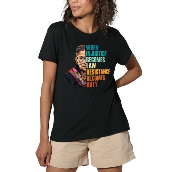 Ruth Bader Ginsburg Feminist Women's Loose Fit Graphic T-Shirt – Casual Short Sleeve
