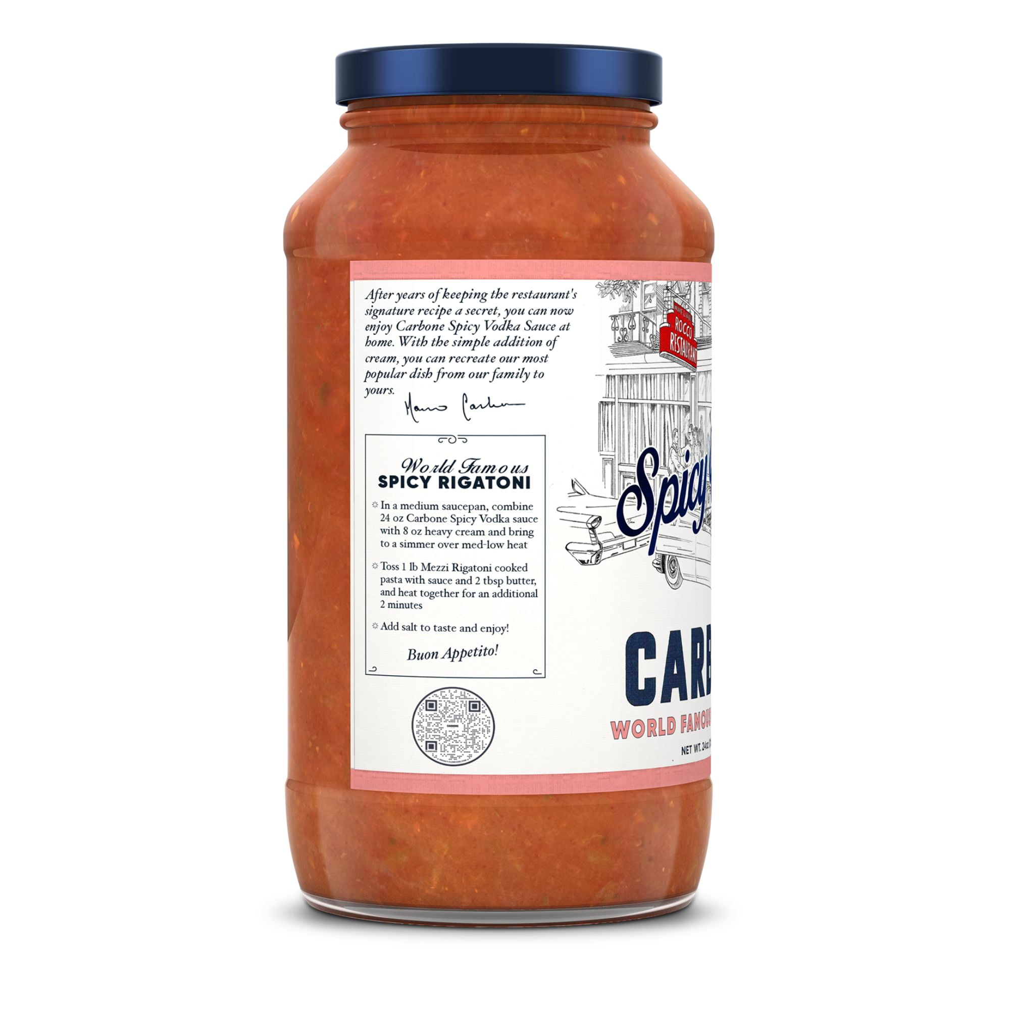 Carbone Fine Foods Spicy Vodka Sauce, 24 oz