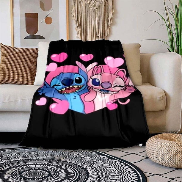Disney Cute Kawaii Stitch Throw Blanket Warm Lightweight Soft Cozy Warm Home Decoration Suitable for Living Room Bedroom150x180cm(59x70 in) Gao Jinjia LED