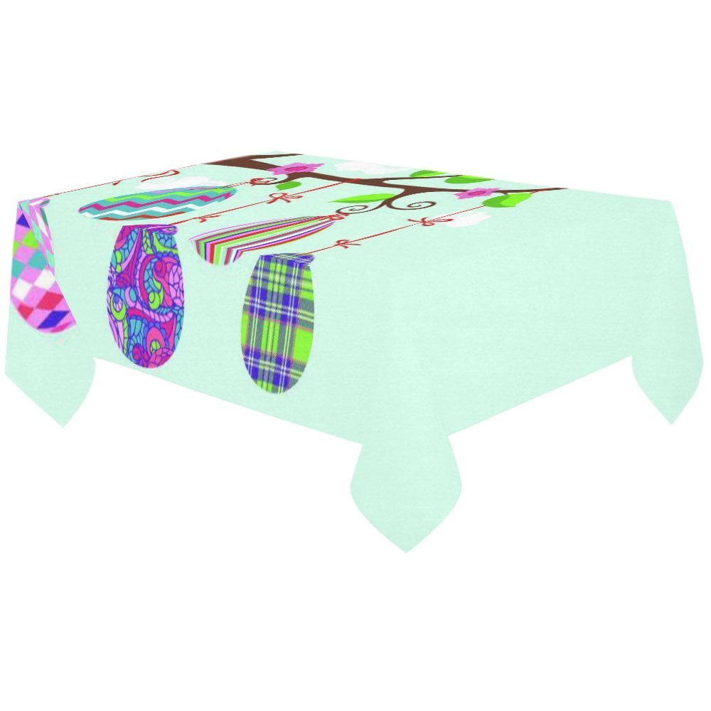 MYPOP Colorful Easter Eggs Cotton Linen Tablecloth Sets 60x120