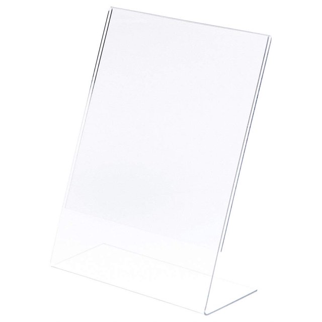 Plymor Clear Acrylic Sign Display/Literature Holder (Angled), 8.5" W x 11" H (3 Pack)