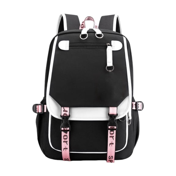 CMYYNNA Teenage s' Backpack Middle s Bookbag Outdoor Daypack with USB Charge Port (20 Liters,White Black)