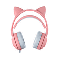 Gaming Headset with Cat Ears, Pink Headset with Surround Sound, RGB