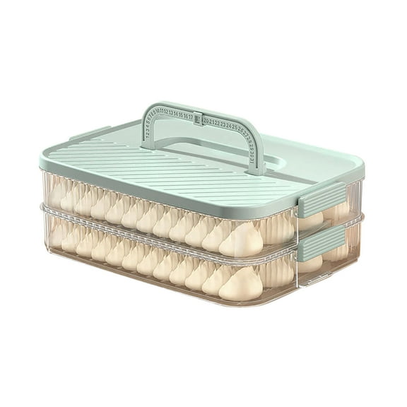 Cookie Container, Dumpling Box, Stackable Snack Container with Lid, 4-Layer Food Storage Container, Cookie Storage Containers, Dessert Carrier Sealed Storage Container for Kitchen and Freezer