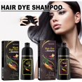 thumbnail image 2 of Champú para cabello teñido de 16,91 oz (negro) Extracto de Polygonum Multiflorum Champú limpiador e hidratante para el cuidado del cabello nutritivo de color negro intenso,3 botellas, 2 of 6