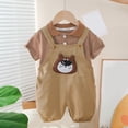 thumbnail image 2 of Gubotare Boy Golf Shorts Set Polo Shirt and Twill Shorts Outfit Set Toddler to Big Kid (Brown,Size 6-12 Months), 2 of 4