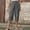 Dark Gray#05, variant on Yteetum Capris for Women with Pockets Summer Elastic Waist Button Lounge Capri Pants Womens Casual Solid Loose Fits Lightweight Comfy Cropped Pants