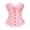 Pink, variant on Women's Ruffle Corset Top, Sexy Chest Support Waist Training Bustier with Rubber Boning, Tummy Control Body Shaper for Slimming and Special Occasions-Pink