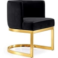 thumbnail image 2 of CRO Decor Elegant Dining Chair Plush Velvet Seat & Curved Back Black/Gold, 2 of 18